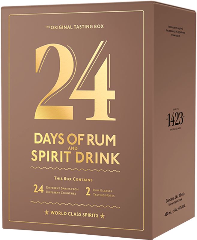 24 Days of Rum - Rumový kalendár 2025 + 2 poháre 41% 0,48l (darčekové balenie 2 poháre)