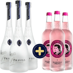 Set 3x Pravda Vodka + 3x Thomas Henry Wild Berry 0,75l zadarmo (set 3 x 0.7 l, 3 x 0.75 l)