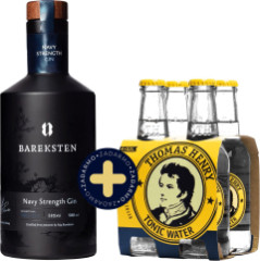 Set Bareksten Navy Strength Gin + 4 pack Thomas Henry Tonic Water zadarmo (set 1 x 0.7 l, 1 x 0.8 l)