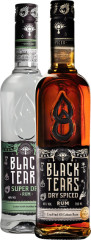 Set Black Tears Super Dry Rum + Dry Spiced Rum (set 1 x 0.7 l, 1 x 0.7 l)