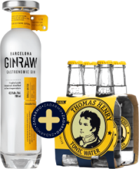 Set GinRaw Gastronomic Gin +  4 pack Thomas Henry Tonic Water Zadarmo (set 1 x 0.7 l, 1 x 0.8 l)