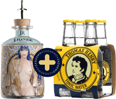 Set J.Rose London Dry Artisan Gin No.2 + 4 pack Thomas Henry Tonic Water zadarmo (set 1 x 0.7 l, 1 x 0.8 l)