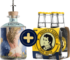 Set J.Rose London Dry Artisan Gin No.4 + 4 pack Thomas Henry Tonic Water zadarmo (set 1 x 0.7 l, 1 x 0.8 l)