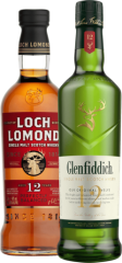 Set Loch Lomond 12 ron + Glenfiddich 12 ron 1,4l (set 1 x 0.7 l, 1 x 0.7 l)