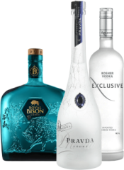 Set Pravda Kosher for Passover + Royal Bison + Exclusive Kosher Vodka 2,1l (set 3 x 0.7 l)