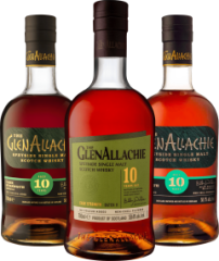 Set The GlenAllachie 10 ron Cask Strength Batch 9 + Batch 10 + Batch 11 (3 x 0.7 l)